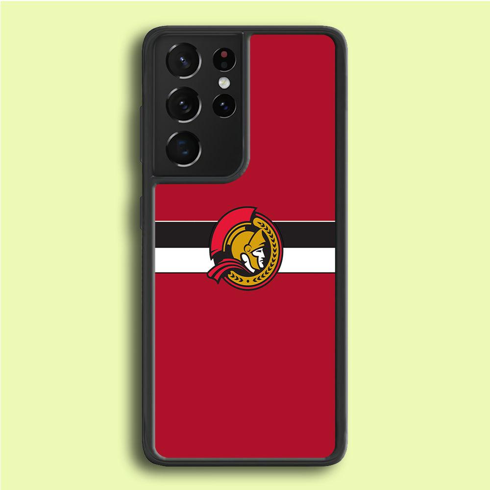 Hockey Ottawa Senators NHL 001 Samsung Galaxy S21 Ultra Case-Rubber / White (2D Case)-Xtracase