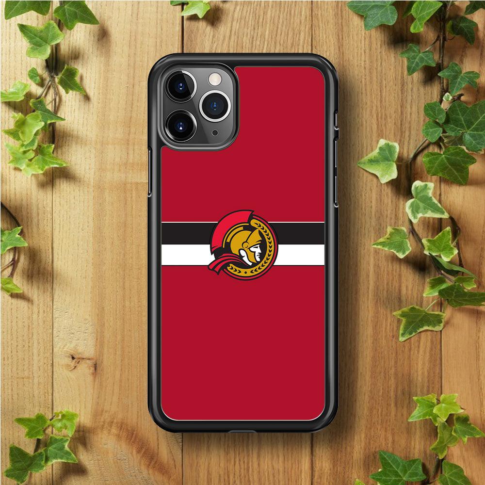 Hockey Ottawa Senators NHL 001 iPhone 11 Pro Max Case-Rubber / Black (2D Case)-Xtracase