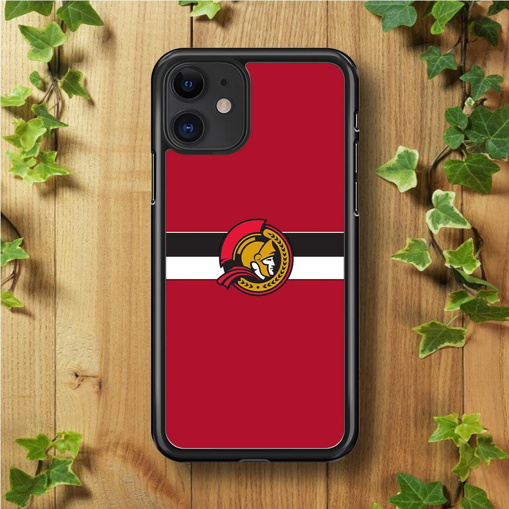 Hockey Ottawa Senators NHL 001 iPhone 11 Case-Rubber / Black (2D Case)-Xtracase