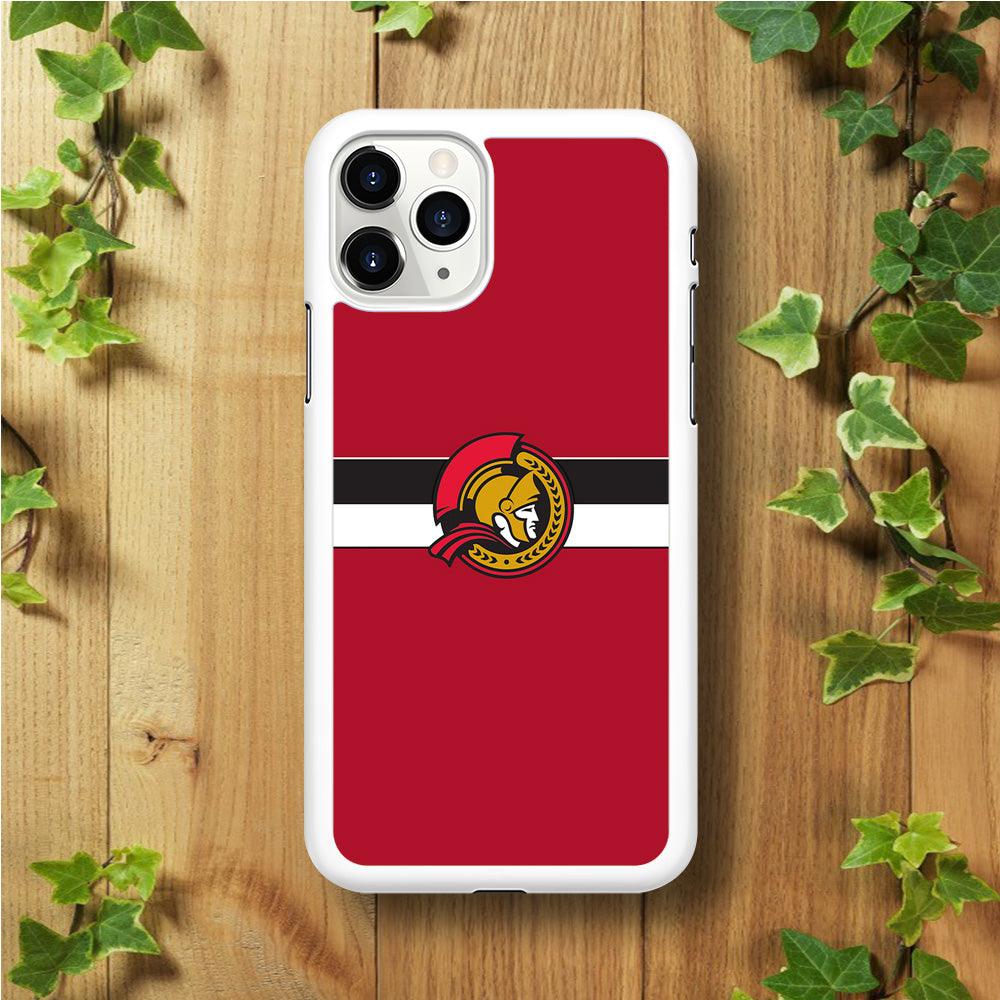 Hockey Ottawa Senators NHL 001 iPhone 11 Pro Max Case-Rubber / White (2D Case)-Xtracase