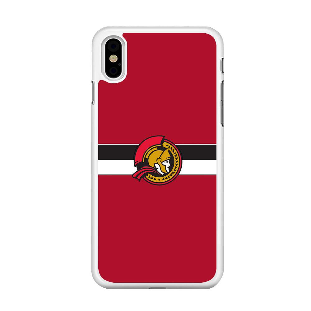 Hockey Ottawa Senators NHL 001 iPhone Xs Max Case-Rubber / White (2D Case)-Xtracase