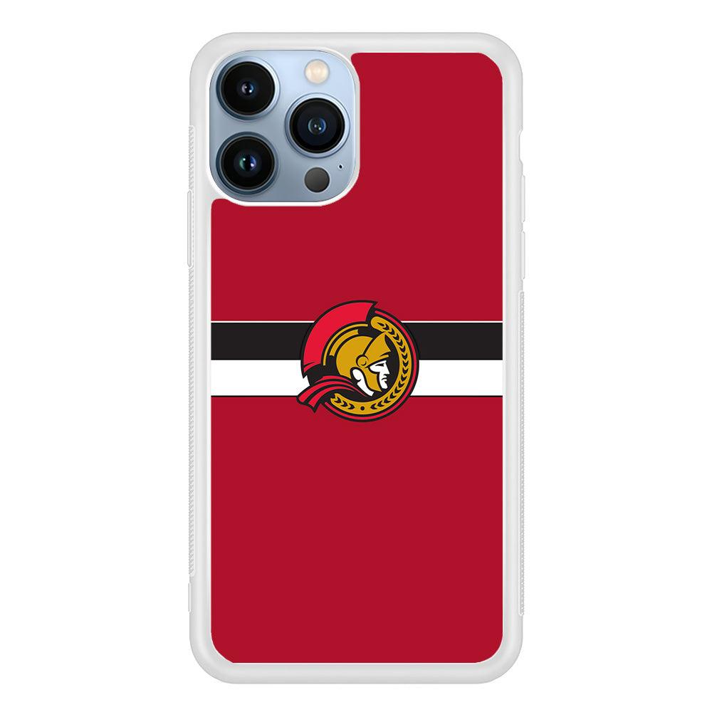 Hockey Ottawa Senators NHL 001 iPhone 13 Pro Case-Rubber / White (2D Case)-Xtracase