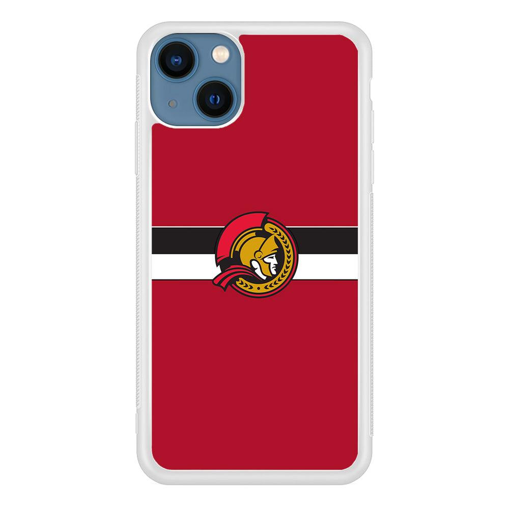Hockey Ottawa Senators NHL 001 iPhone 13 Case-Rubber / White (2D Case)-Xtracase