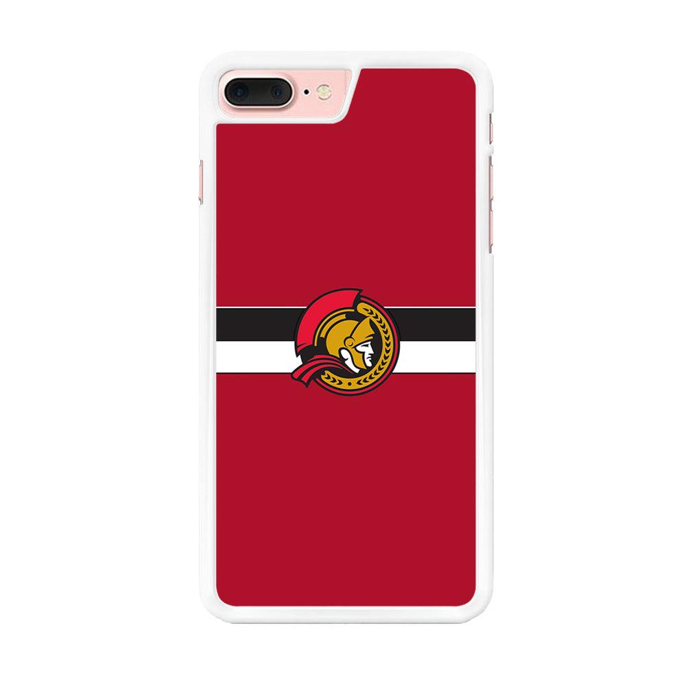 Hockey Ottawa Senators NHL 001 iPhone 7 Plus Case-Rubber / White (2D Case)-Xtracase