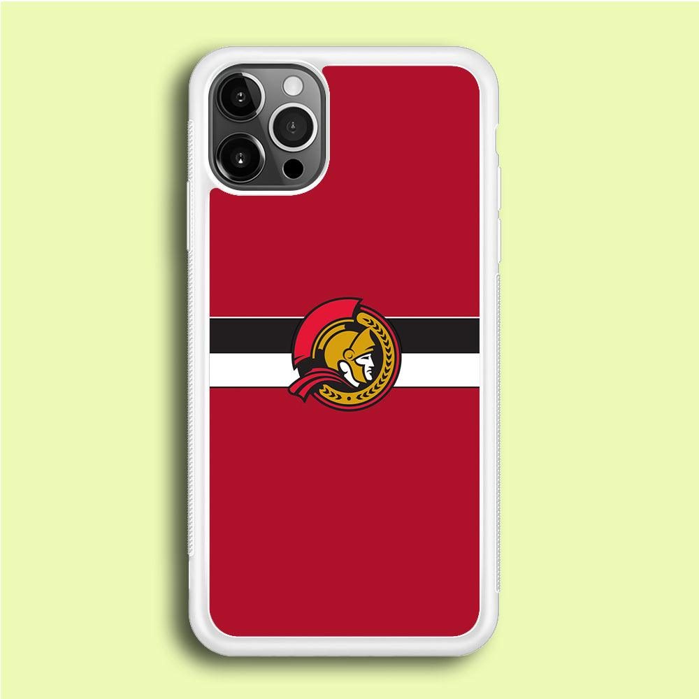 Hockey Ottawa Senators NHL 001 iPhone 12 Pro Case-Rubber / White (2D Case)-Xtracase