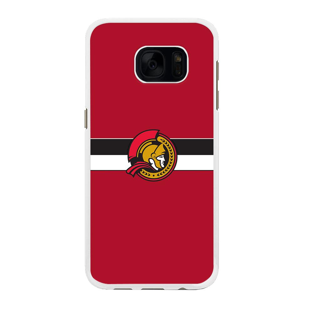 Hockey Ottawa Senators NHL 001 Samsung Galaxy S7 Edge Case-Rubber / White (2D Case)-Xtracase