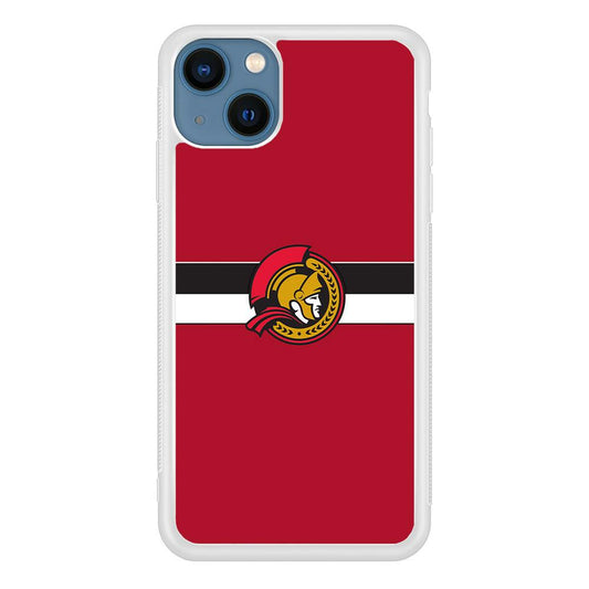 Hockey Ottawa Senators NHL 001 iPhone 13 Mini Case-Rubber / White (2D Case)-Xtracase