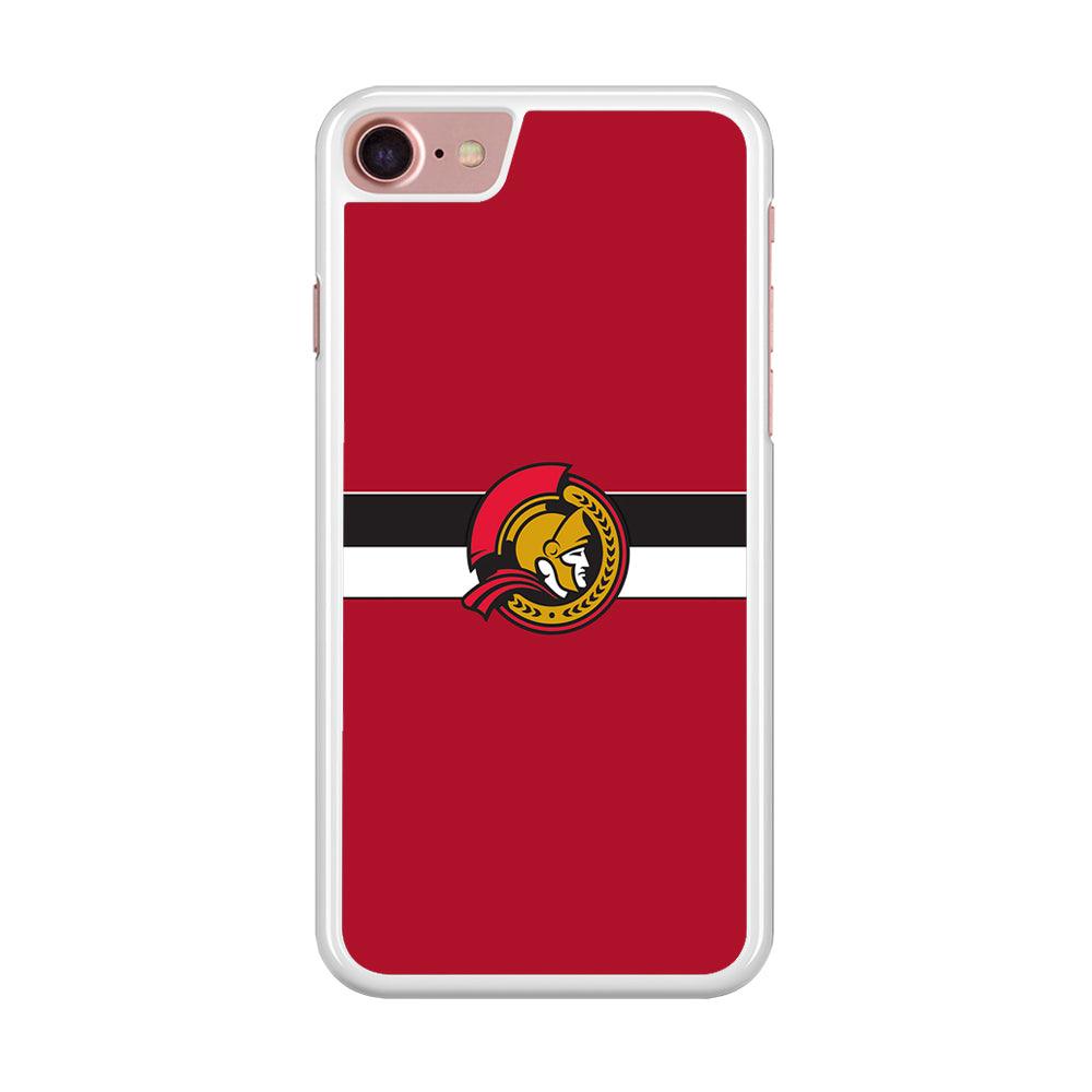 Hockey Ottawa Senators NHL 001 iPhone SE 2020 Case-Rubber / White (2D Case)-Xtracase