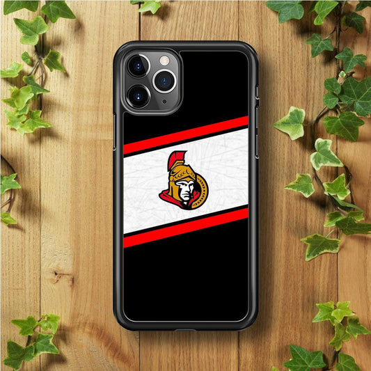 Hockey Ottawa Senators NHL 002 iPhone 11 Pro Case-Rubber / Black (2D Case)-Xtracase