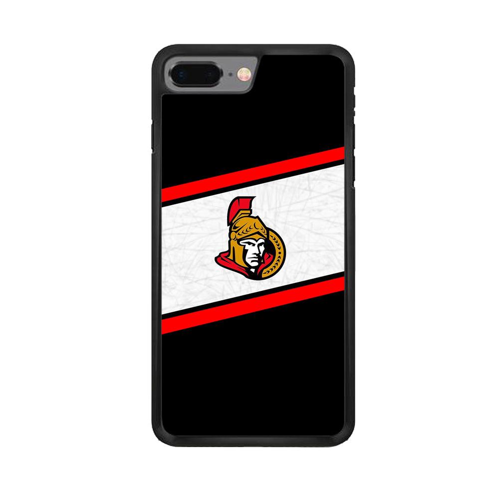 Hockey Ottawa Senators NHL 002 iPhone 7 Plus Case-Rubber / Black (2D Case)-Xtracase