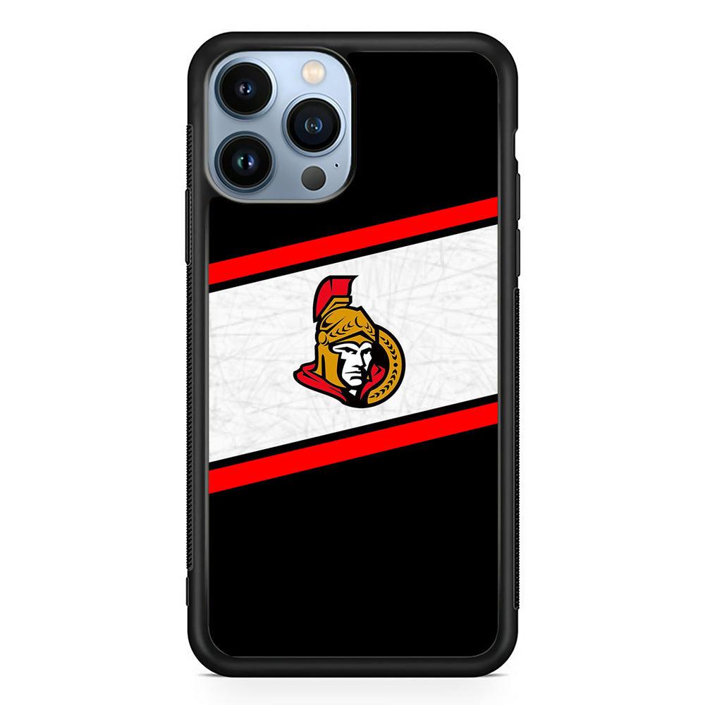 Hockey Ottawa Senators NHL 002 iPhone 13 Pro Case-Rubber / Black (2D Case)-Xtracase