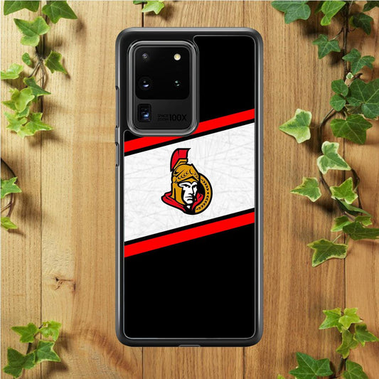 Hockey Ottawa Senators NHL 002 Samsung Galaxy S20 Ultra Case-Rubber / Black (2D Case)-Xtracase
