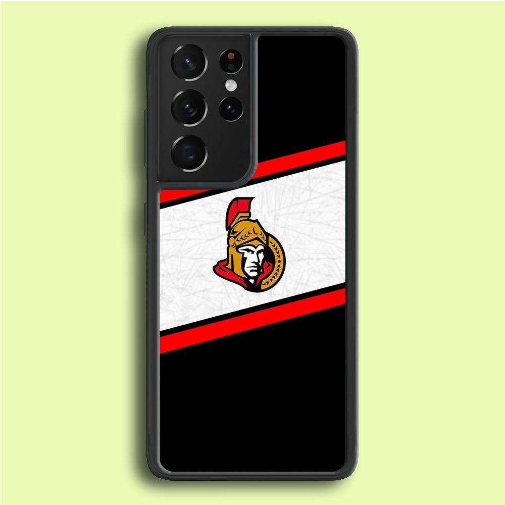 Hockey Ottawa Senators NHL 002 Samsung Galaxy S21 Ultra Case-Rubber / Black (2D Case)-Xtracase