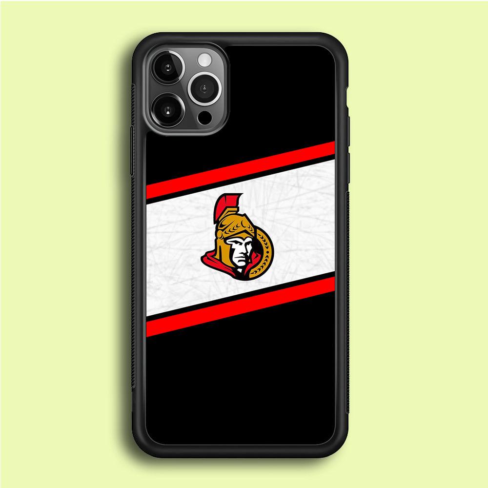 Hockey Ottawa Senators NHL 002 iPhone 12 Pro Case-Rubber / Black (2D Case)-Xtracase