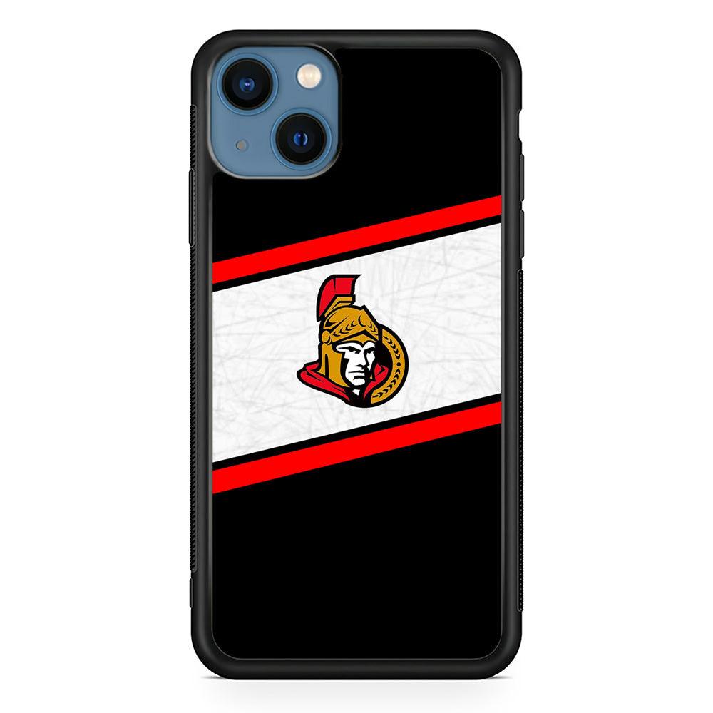 Hockey Ottawa Senators NHL 002 iPhone 13 Case-Rubber / Black (2D Case)-Xtracase