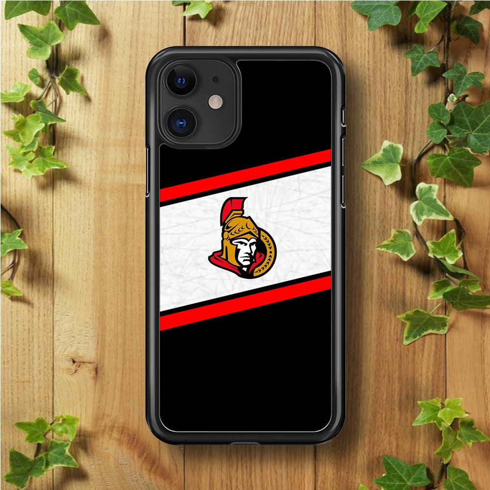 Hockey Ottawa Senators NHL 002 iPhone 11 Case-Rubber / Black (2D Case)-Xtracase