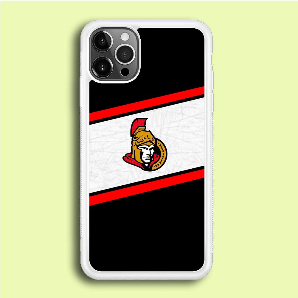 Hockey Ottawa Senators NHL 002 iPhone 12 Pro Max Case-Rubber / White (2D Case)-Xtracase