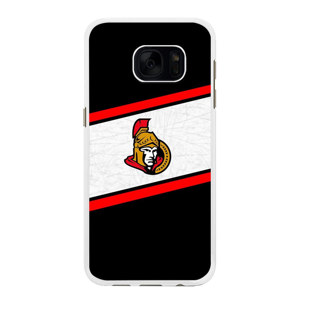Hockey Ottawa Senators NHL 002 Samsung Galaxy S7 Edge Case-Rubber / White (2D Case)-Xtracase