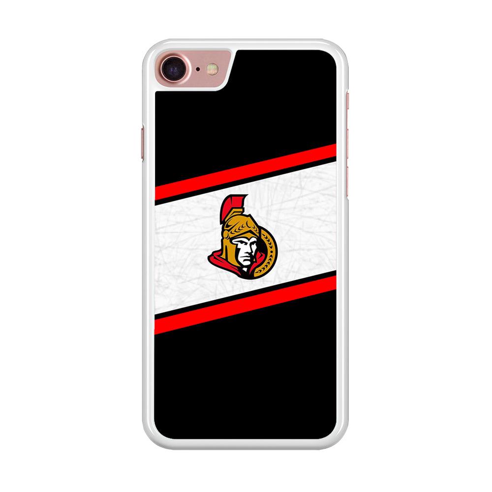 Hockey Ottawa Senators NHL 002 iPhone 8 Case-Rubber / White (2D Case)-Xtracase
