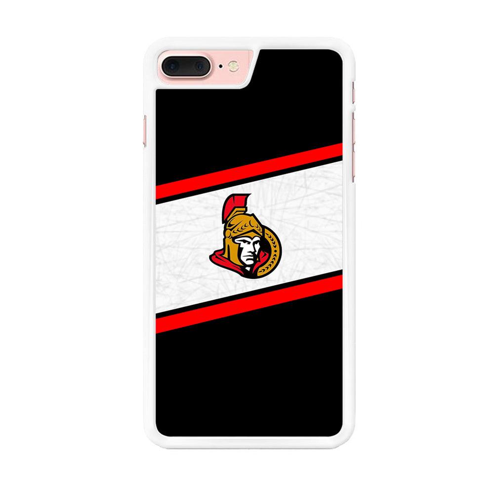 Hockey Ottawa Senators NHL 002 iPhone 7 Plus Case-Rubber / White (2D Case)-Xtracase