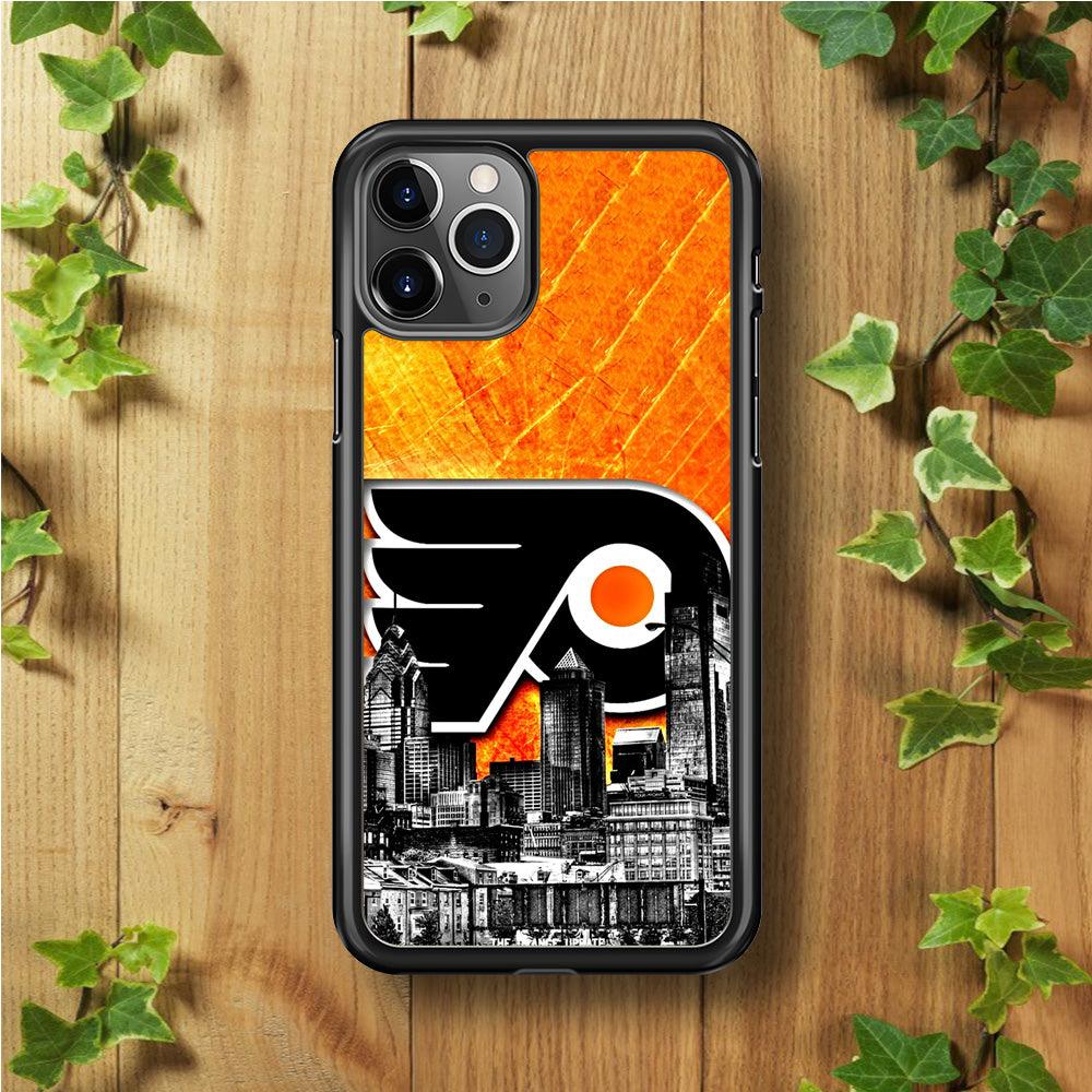 Hockey Philadelphia Flyers NHL 001 iPhone 11 Pro Case-Rubber / Black (2D Case)-Xtracase