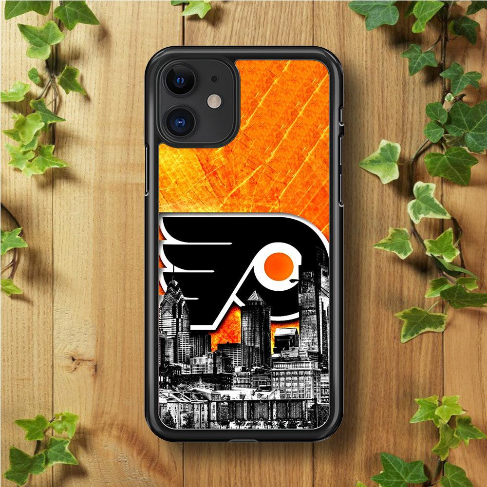 Hockey Philadelphia Flyers NHL 001 iPhone 11 Case-Rubber / White (2D Case)-Xtracase