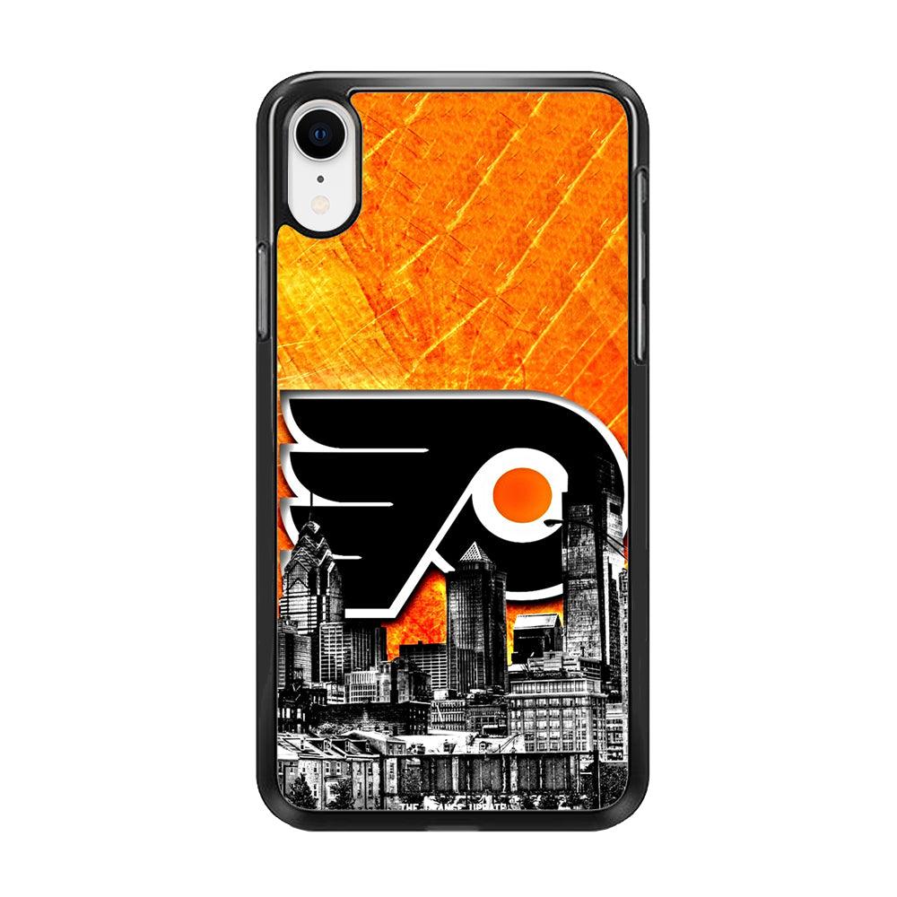 Hockey Philadelphia Flyers NHL 001 iPhone XR Case-Rubber / Black (2D Case)-Xtracase