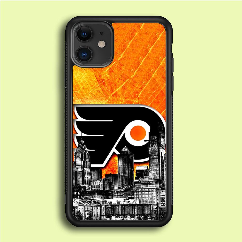Hockey Philadelphia Flyers NHL 001 iPhone 12 Case-Rubber / Black (2D Case)-Xtracase