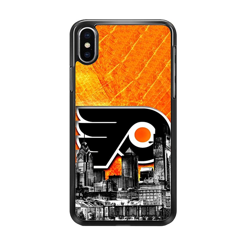 Hockey Philadelphia Flyers NHL 001 iPhone Xs Max Case-Rubber / Black (2D Case)-Xtracase