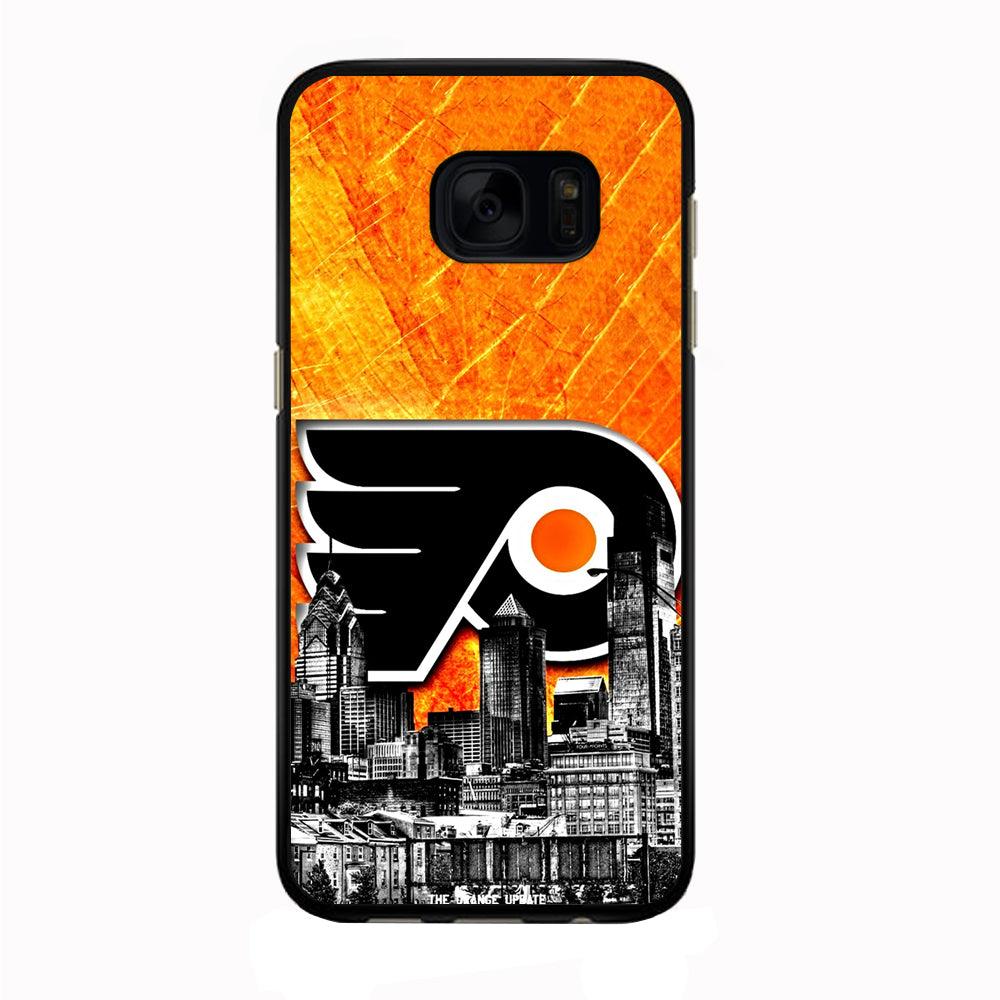 Hockey Philadelphia Flyers NHL 001 Samsung Galaxy S7 Edge Case-Rubber / Black (2D Case)-Xtracase