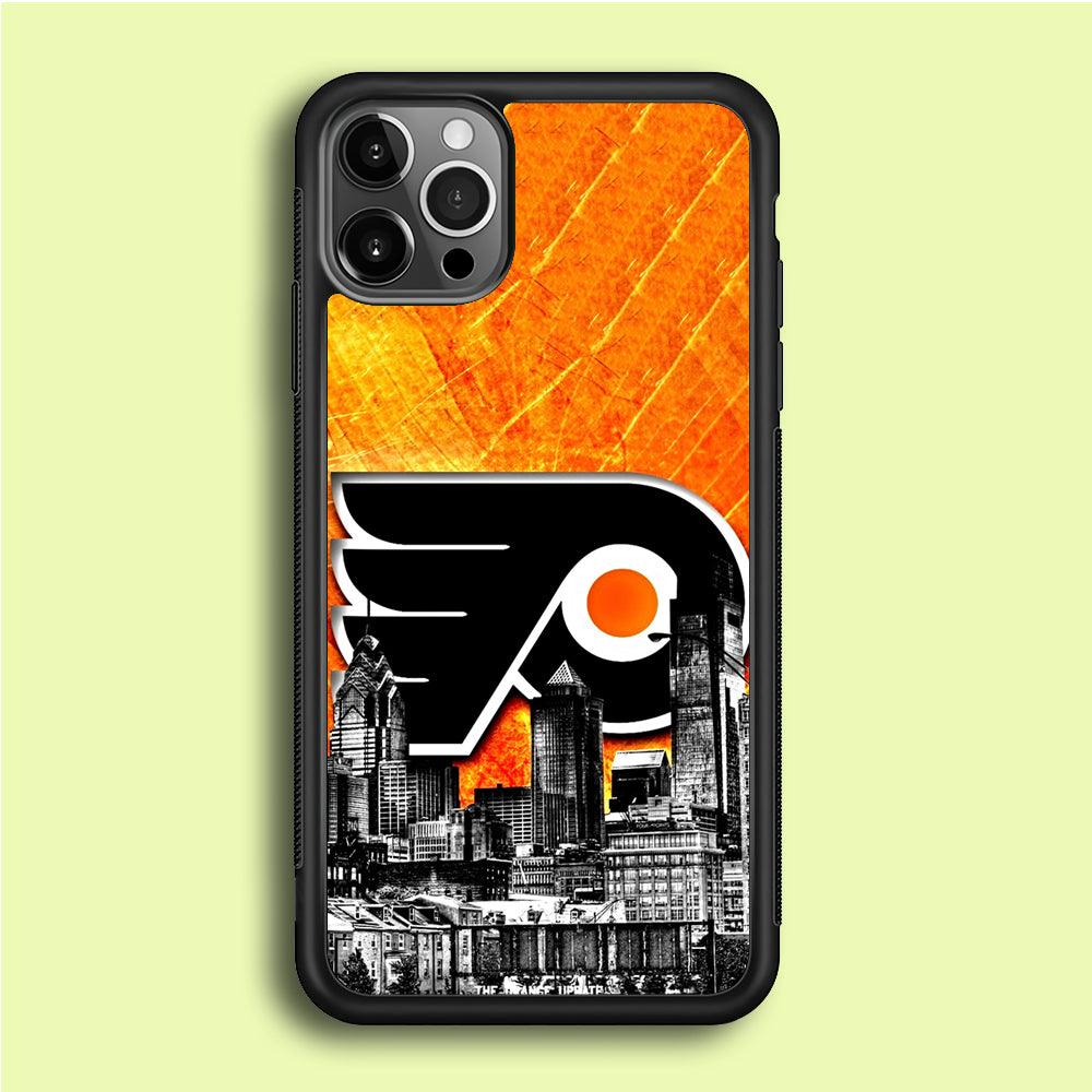 Hockey Philadelphia Flyers NHL 001 iPhone 12 Pro Max Case-Rubber / Black (2D Case)-Xtracase