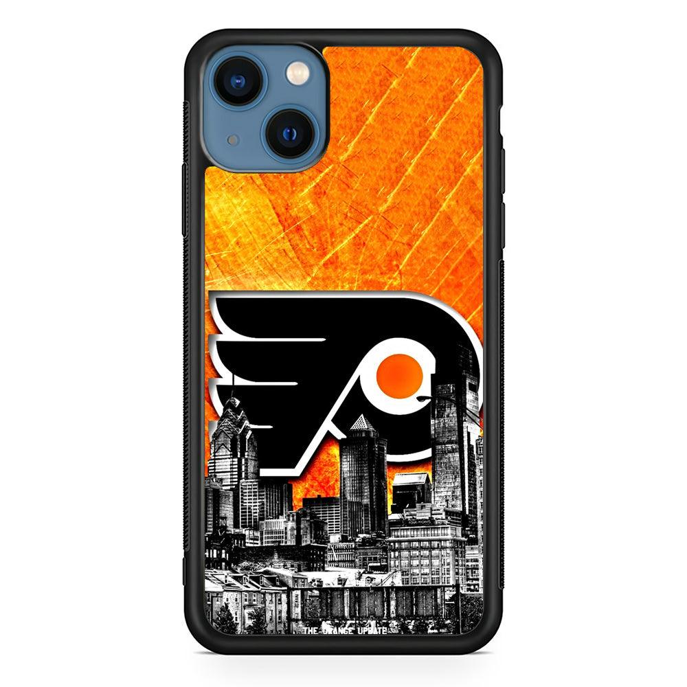 Hockey Philadelphia Flyers NHL 001 iPhone 13 Case-Rubber / Black (2D Case)-Xtracase