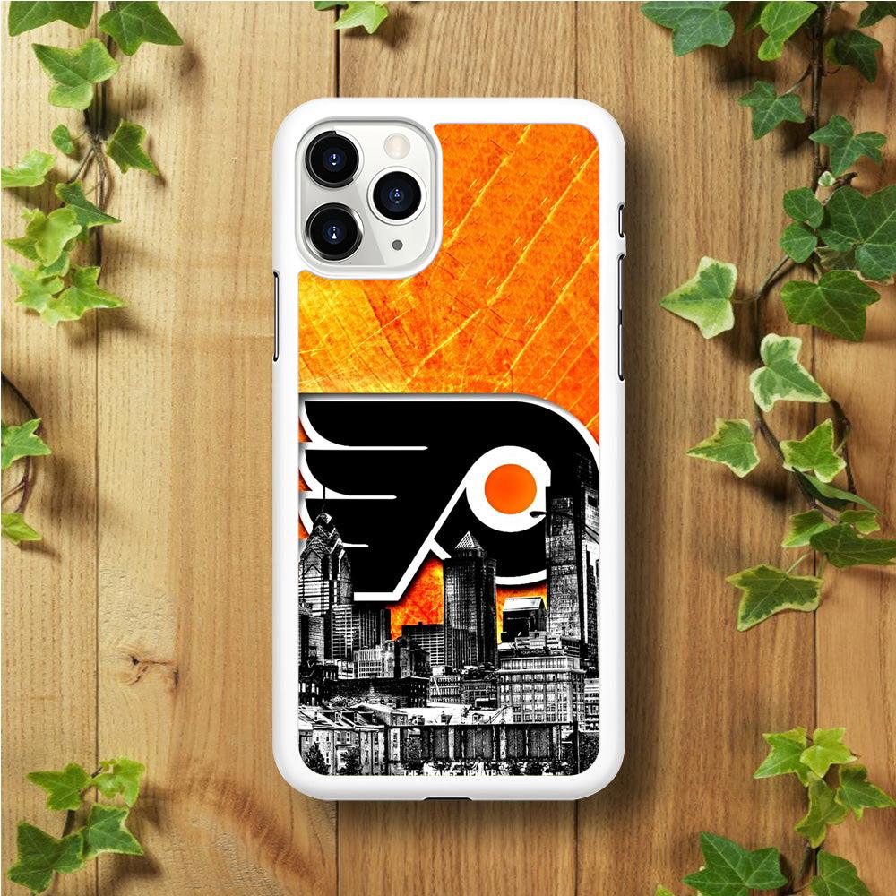 Hockey Philadelphia Flyers NHL 001 iPhone 11 Pro Case-Rubber / White (2D Case)-Xtracase