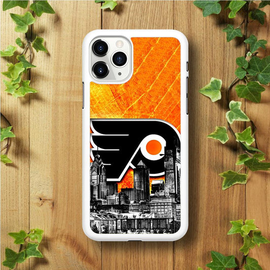 Hockey Philadelphia Flyers NHL 001 iPhone 11 Pro Case-Rubber / White (2D Case)-Xtracase