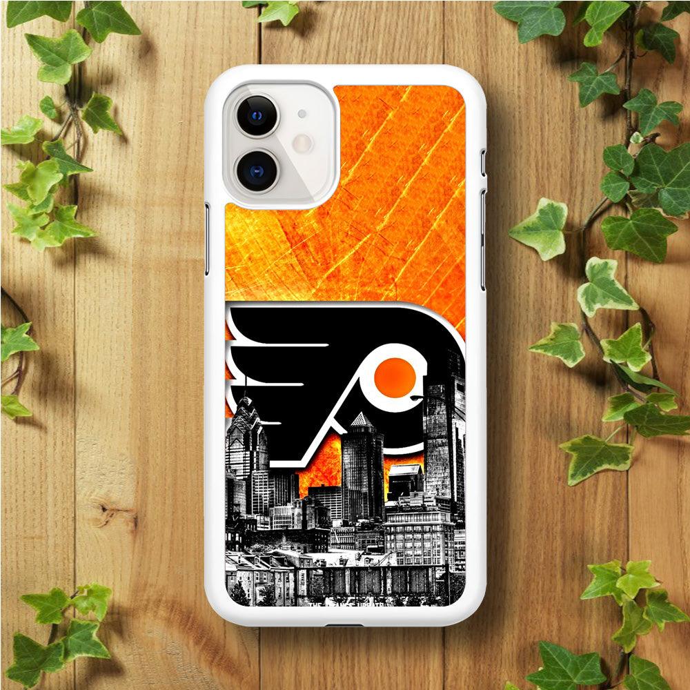 Hockey Philadelphia Flyers NHL 001 iPhone 11 Case-Rubber / Black (2D Case)-Xtracase