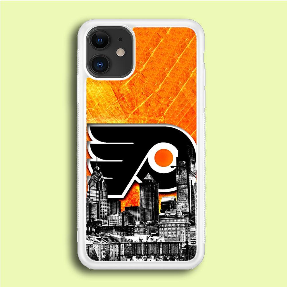 Hockey Philadelphia Flyers NHL 001 iPhone 12 Case-Rubber / White (2D Case)-Xtracase