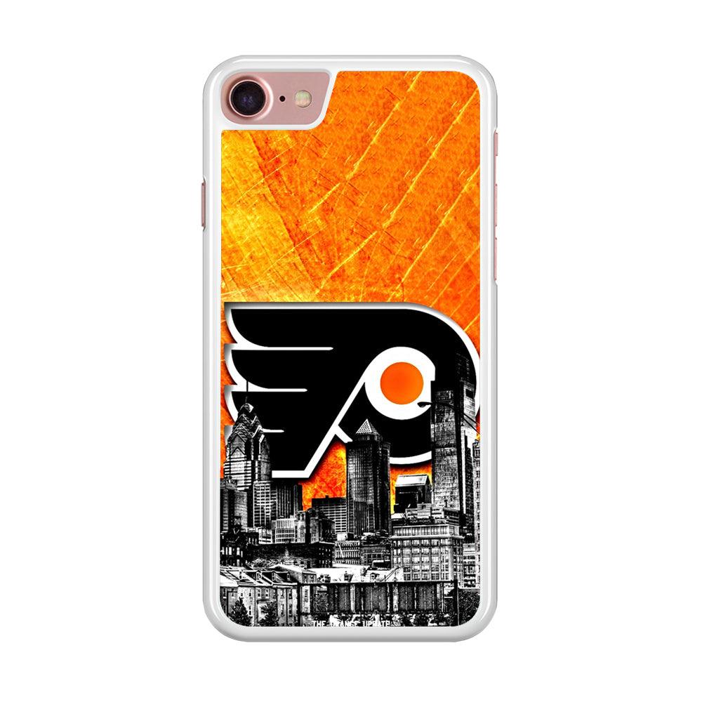 Hockey Philadelphia Flyers NHL 001 iPhone 8 Case-Rubber / White (2D Case)-Xtracase