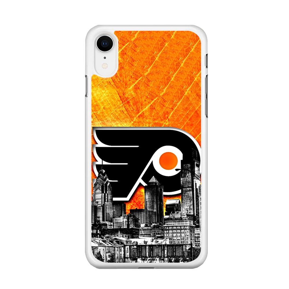 Hockey Philadelphia Flyers NHL 001 iPhone XR Case-Rubber / White (2D Case)-Xtracase