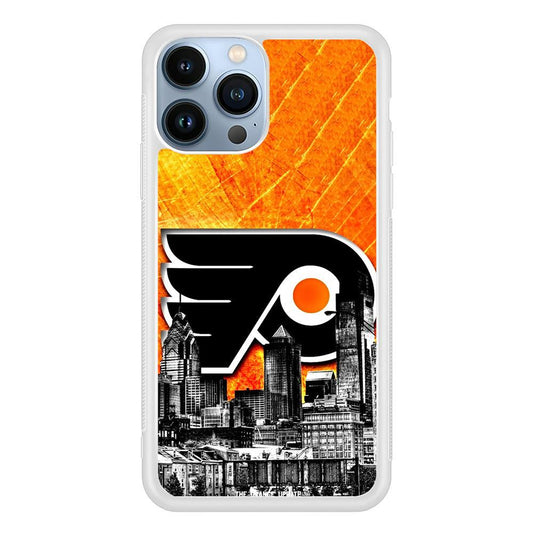 Hockey Philadelphia Flyers NHL 001 iPhone 13 Pro Case-Rubber / White (2D Case)-Xtracase