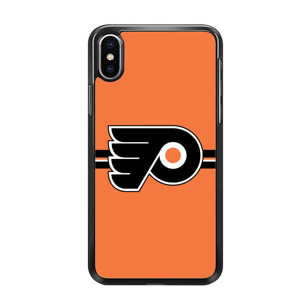 Hockey Philadelphia Flyers NHL 002 iPhone X Case-Rubber / Black (2D Case)-Xtracase