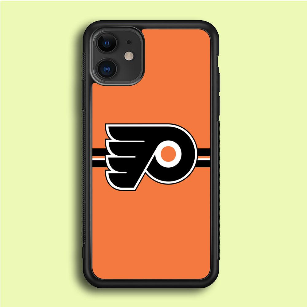 Hockey Philadelphia Flyers NHL 002 iPhone 12 Case-Rubber / Black (2D Case)-Xtracase