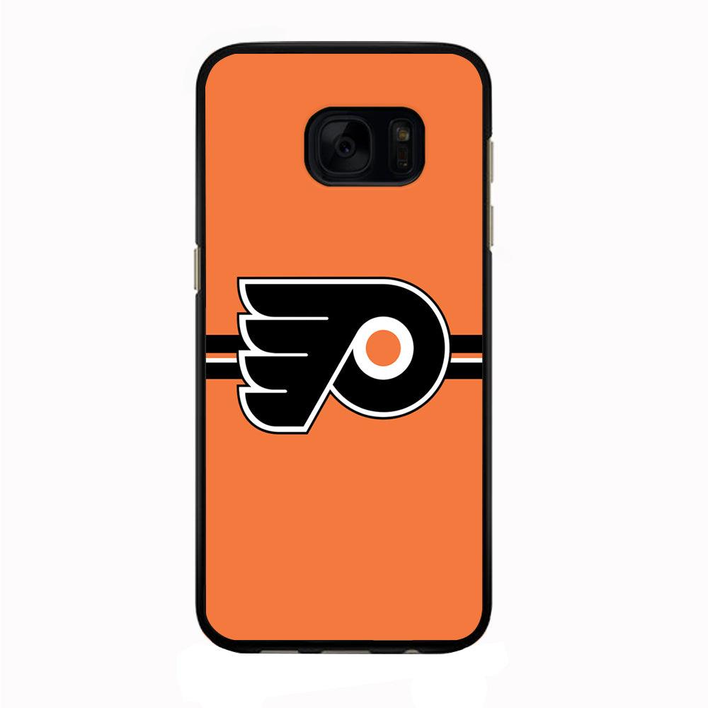 Hockey Philadelphia Flyers NHL 002 Samsung Galaxy S7 Edge Case-Rubber / Black (2D Case)-Xtracase