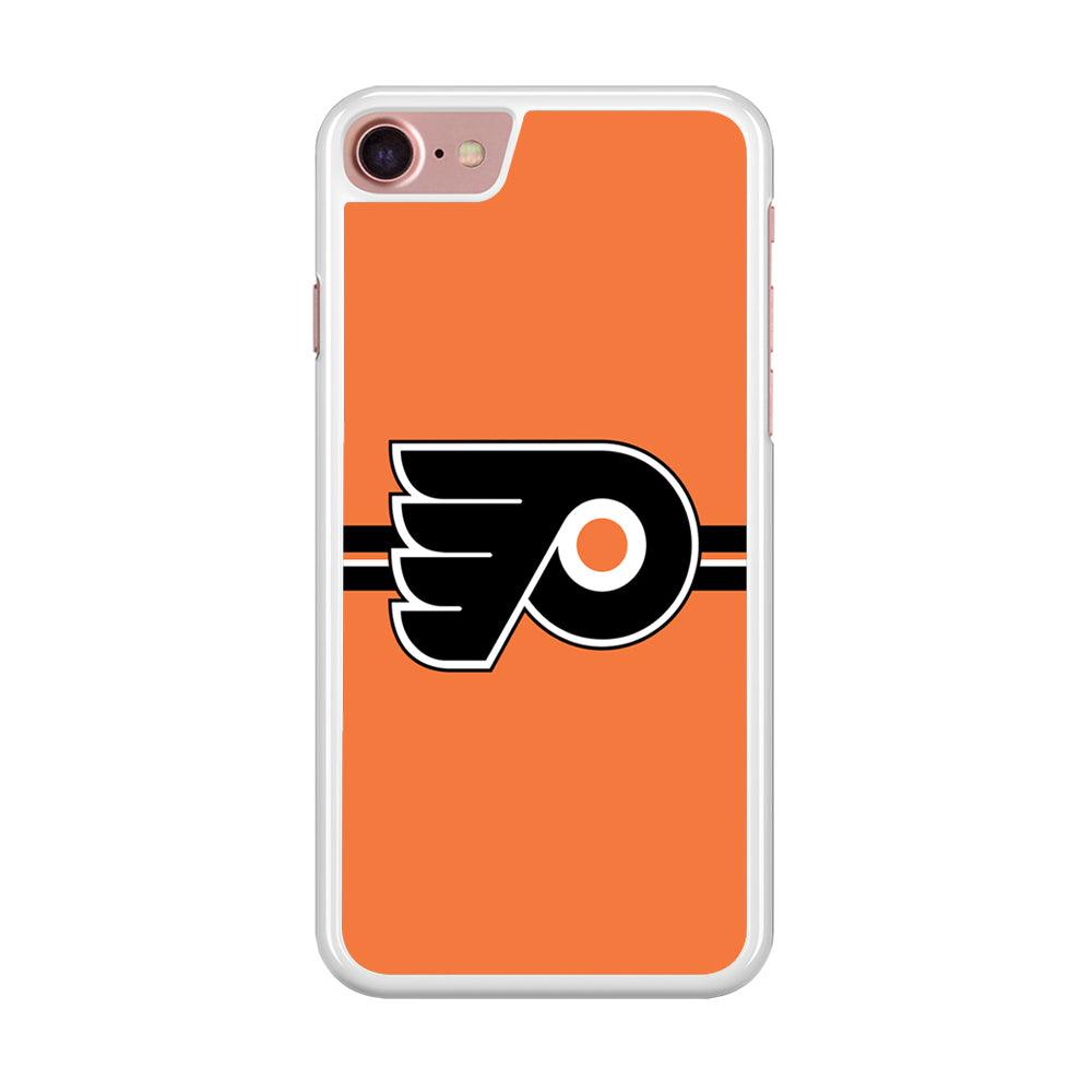 Hockey Philadelphia Flyers NHL 002 iPhone 8 Case-Rubber / White (2D Case)-Xtracase
