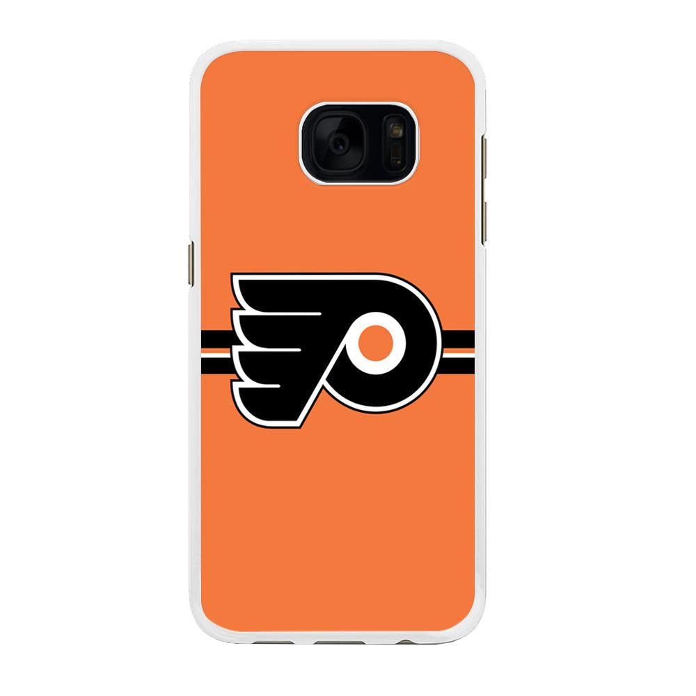 Hockey Philadelphia Flyers NHL 002 Samsung Galaxy S7 Edge Case-Rubber / White (2D Case)-Xtracase