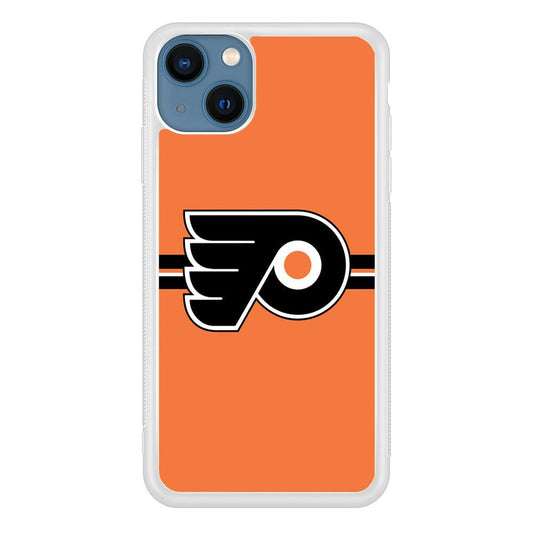 Hockey Philadelphia Flyers NHL 002 iPhone 13 Mini Case-Rubber / White (2D Case)-Xtracase