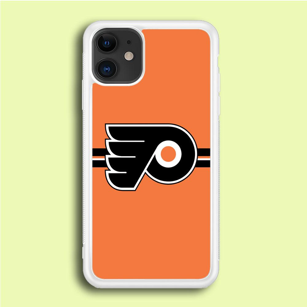 Hockey Philadelphia Flyers NHL 002 iPhone 12 Case-Rubber / White (2D Case)-Xtracase