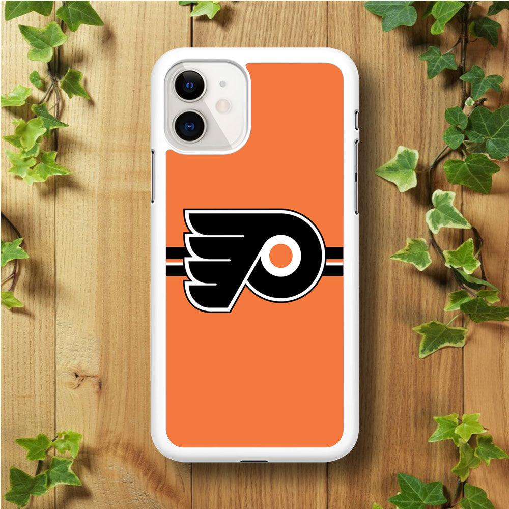Hockey Philadelphia Flyers NHL 002 iPhone 11 Case-Rubber / White (2D Case)-Xtracase