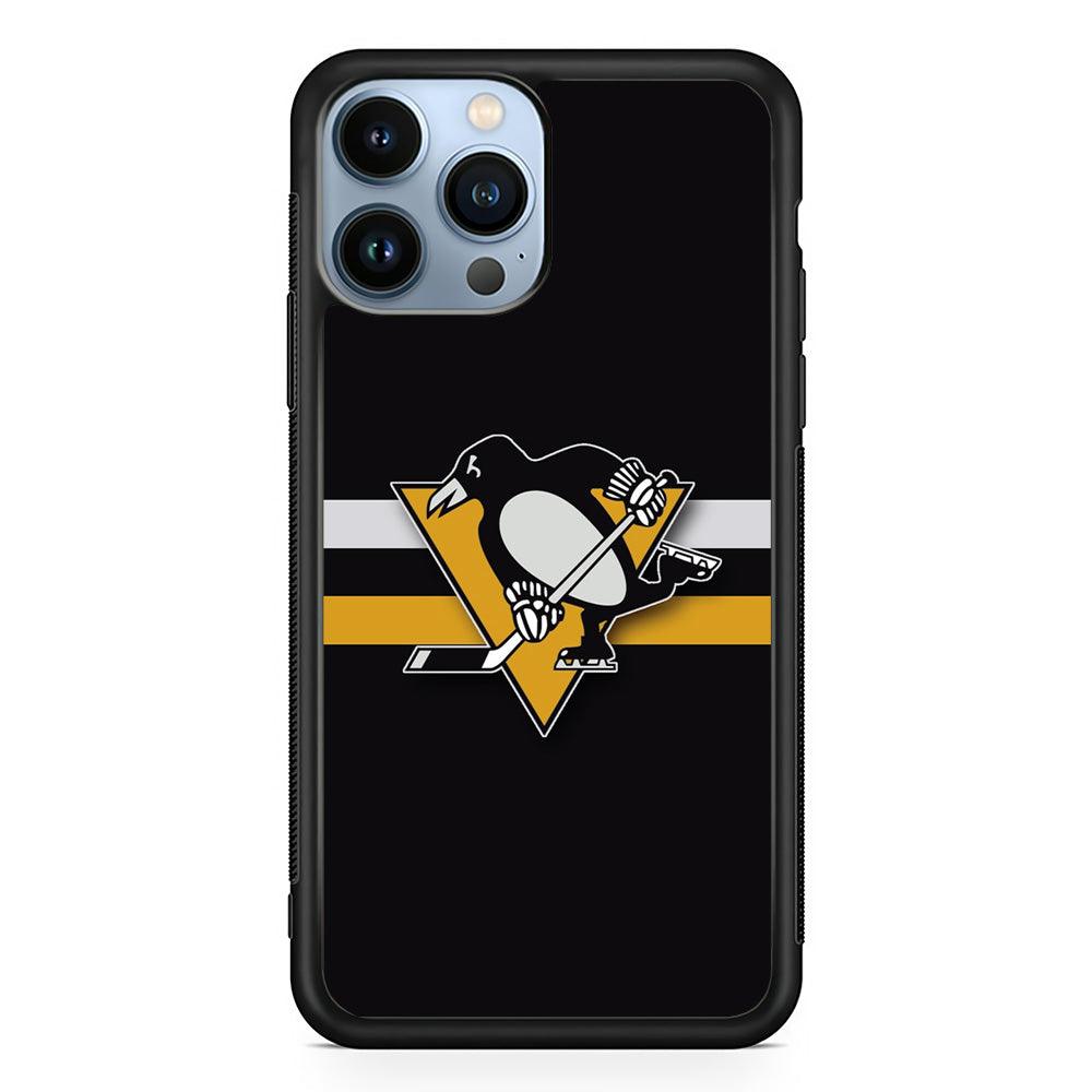 Hockey Pittsburgh Penguins NHL 001 iPhone 13 Pro Case-Rubber / Black (2D Case)-Xtracase