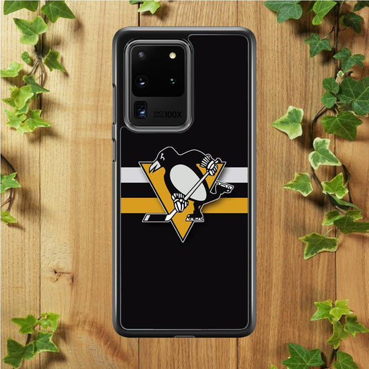 Hockey Pittsburgh Penguins NHL 001 Samsung Galaxy S20 Ultra Case-Rubber / White (2D Case)-Xtracase
