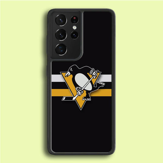 Hockey Pittsburgh Penguins NHL 001 Samsung Galaxy S21 Ultra Case-Rubber / Black (2D Case)-Xtracase